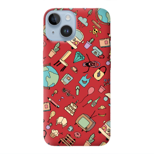 Apple iPhone 14 Plus Best buds Red Colored Silicone TPU Θήκη