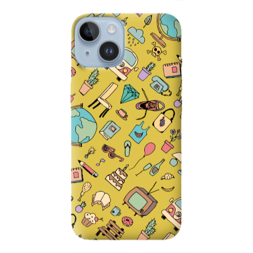 Apple iPhone 14 Plus Best buds Yellow Colored Silicone TPU Θήκη