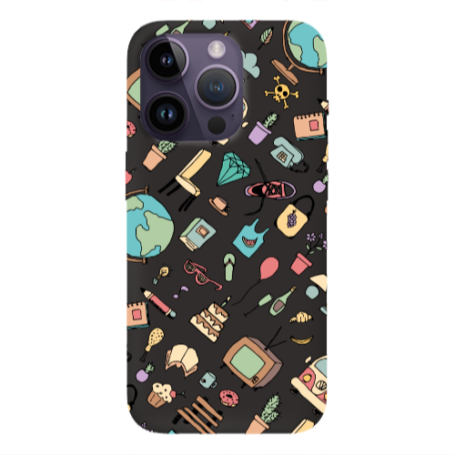 Apple iPhone 14 Pro Max Best buds Black Colored Silicone TPU Θήκη