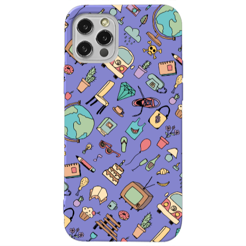 Apple iPhone 13 Pro Best buds Purple Colored Silicone TPU Θήκη