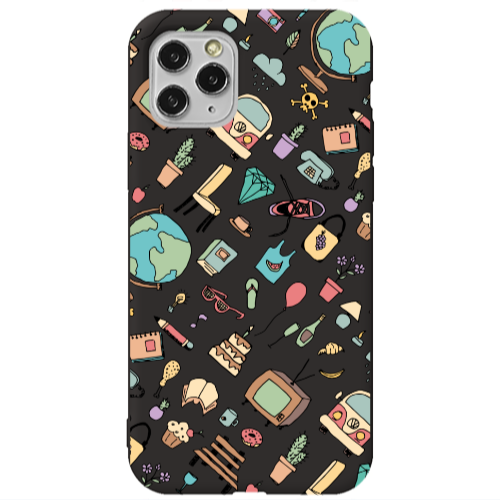 Apple iPhone 11 Pro Max Best buds Black Colored Silicone TPU Θήκη