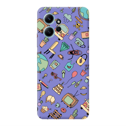 Xiaomi Redmi Note 12 4G Mixed up Purple Colored Silicone TPU Θήκη