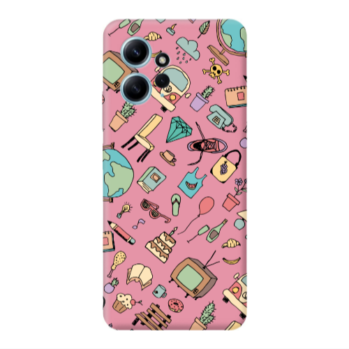 Xiaomi Redmi Note 12 4G Mixed up Pink Colored Silicone TPU Θήκη