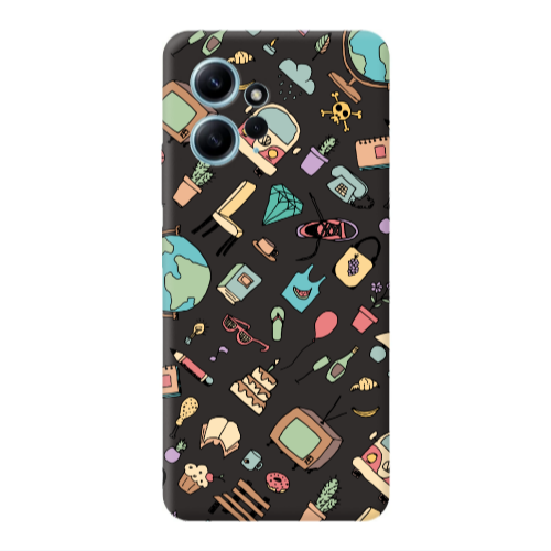 Xiaomi Redmi Note 12 4G Mixed up Black Colored Silicone TPU Θήκη