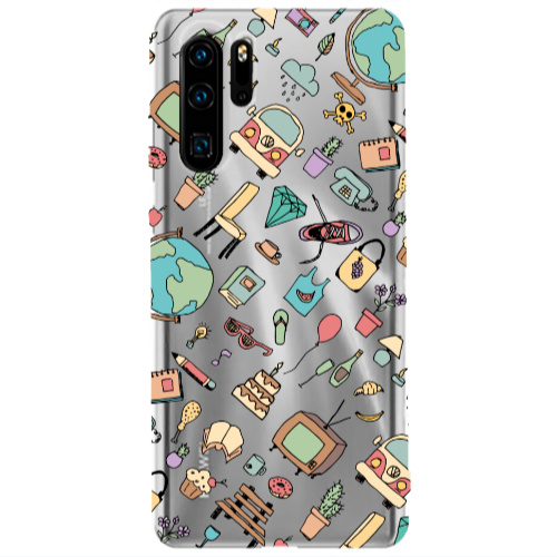 Huawei P30 Pro Best buds Transparent Silicone TPU Θήκη