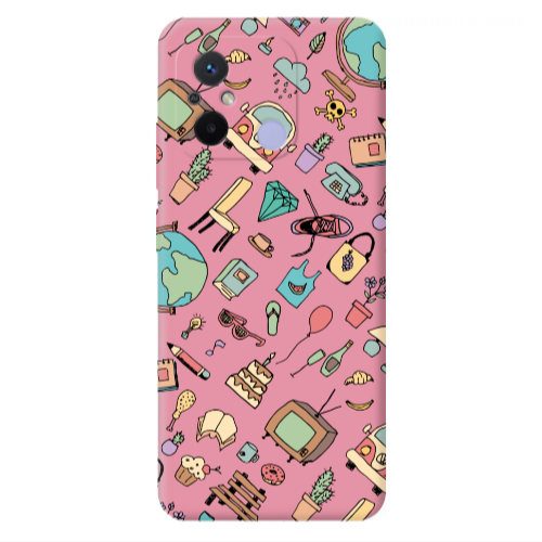 Xiaomi Redmi 12C Mixed up Pink Colored Silicone TPU Θήκη