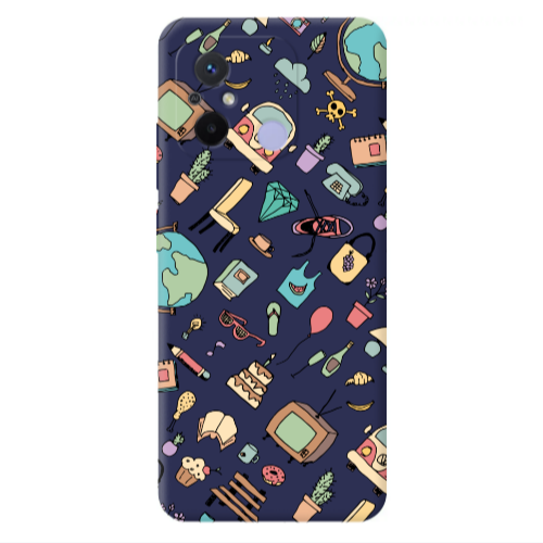 Xiaomi Redmi 12C Mixed up Dark blue Colored Silicone TPU Θήκη