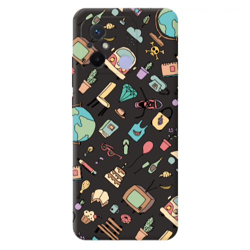 Xiaomi Redmi 12C Mixed up Black Colored Silicone TPU Θήκη