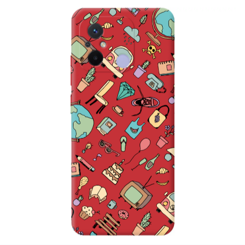 Xiaomi Redmi 12C Mixed up Red Colored Silicone TPU Θήκη