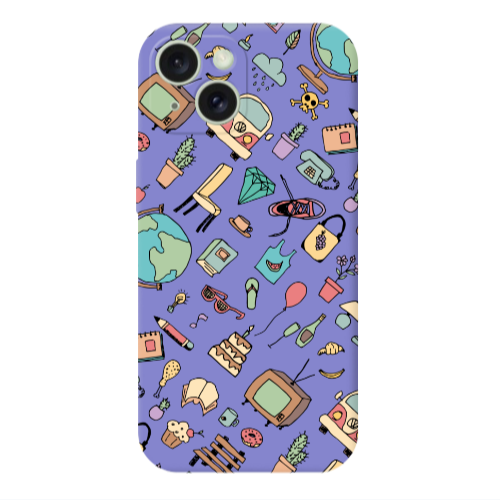 Apple iPhone 15 Plus Best buds Purple Colored Silicone TPU Θήκη