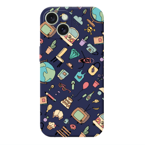 Apple iPhone 15 Plus Best buds Dark blue Colored Silicone TPU Θήκη