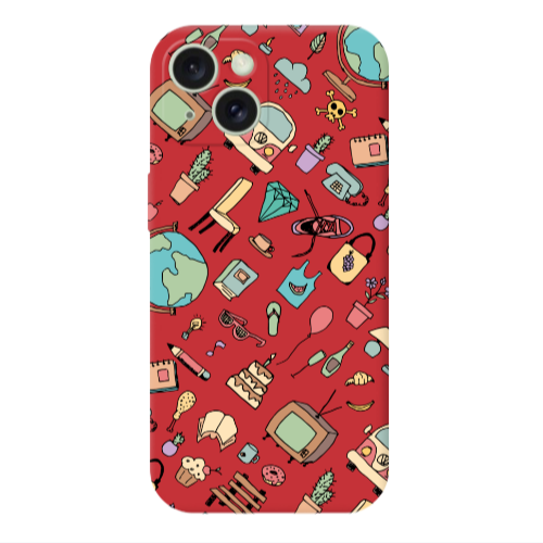 Apple iPhone 15 Plus Best buds Red Colored Silicone TPU Θήκη