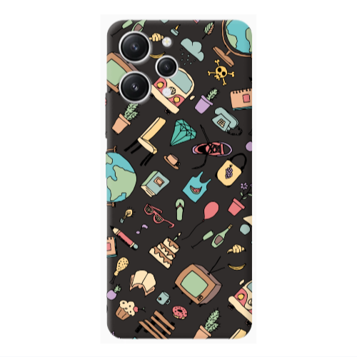 Xiaomi Redmi 12 Mixed up Black Colored Silicone TPU Θήκη