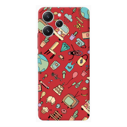 Xiaomi Redmi 12 Mixed up Red Colored Silicone TPU Θήκη
