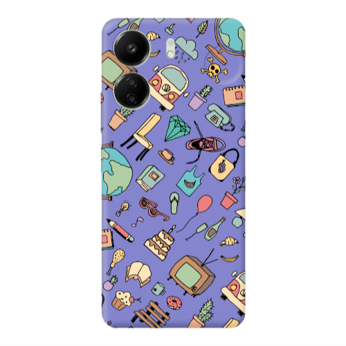 Xiaomi Redmi 13C Mixed up Purple Colored Silicone TPU Θήκη