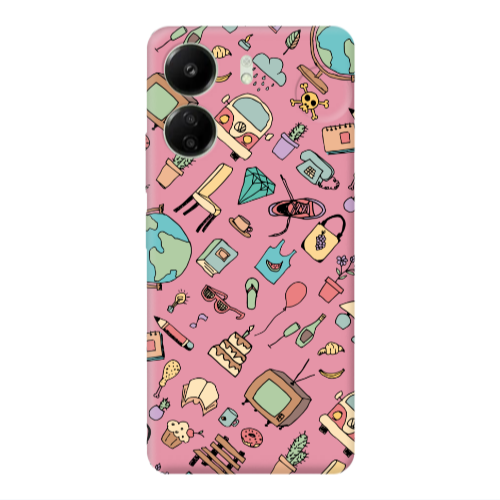 Xiaomi Redmi 13C Mixed up Pink Colored Silicone TPU Θήκη