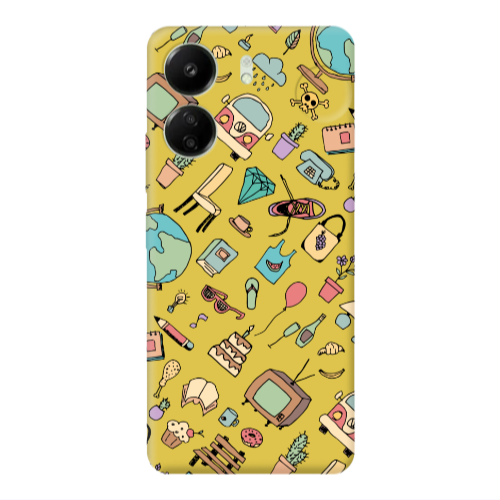 Xiaomi Redmi 13C Mixed up Yellow Colored Silicone TPU Θήκη