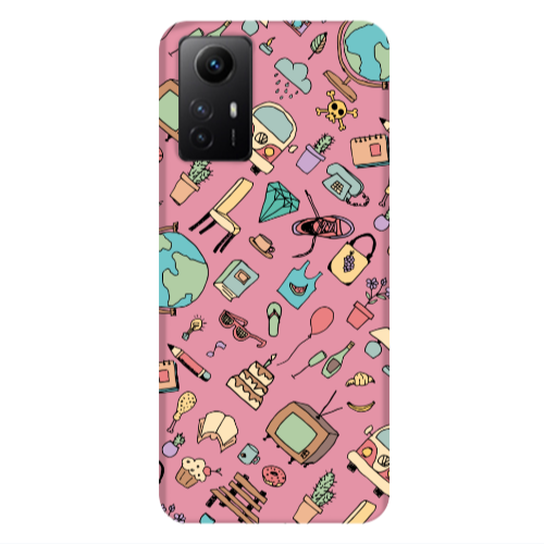 Xiaomi Redmi Note 12s Mixed up Pink Colored Silicone TPU Θήκη