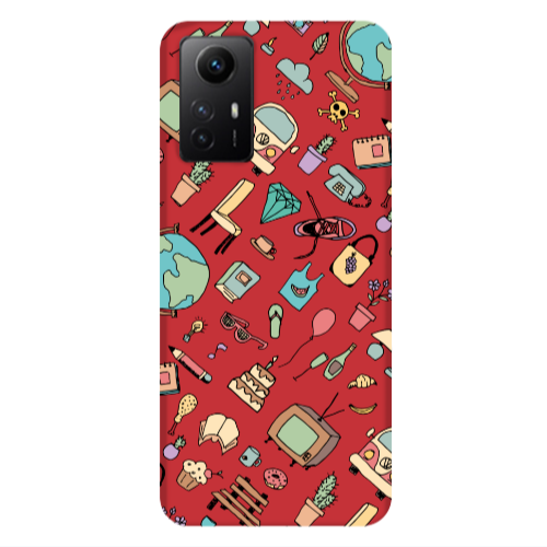 Xiaomi Redmi Note 12s Mixed up Red Colored Silicone TPU Θήκη