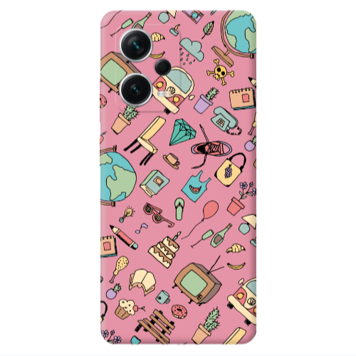 Xiaomi Poco X5 Mixed up Pink Colored Silicone TPU Θήκη