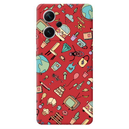Xiaomi Poco X5 Mixed up Red Colored Silicone TPU Θήκη