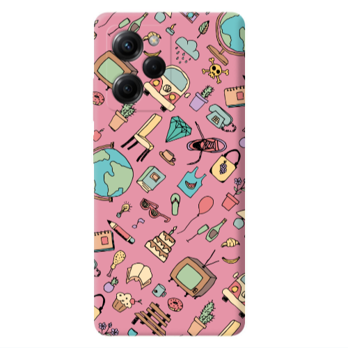 Xiaomi Poco X5 Pro Mixed up Pink Colored Silicone TPU Θήκη