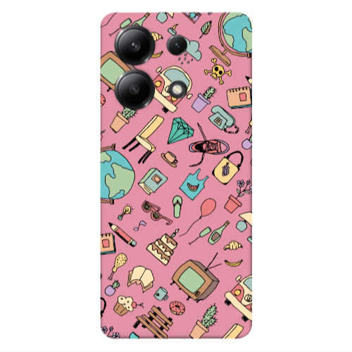 Xiaomi Redmi Note 13 4G Mixed up Pink Colored Silicone TPU Θήκη