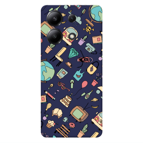 Xiaomi Redmi Note 13 4G Mixed up Dark blue Colored Silicone TPU Θήκη