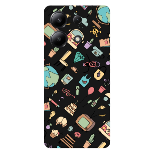 Xiaomi Redmi Note 13 4G Mixed up Black Colored Silicone TPU Θήκη