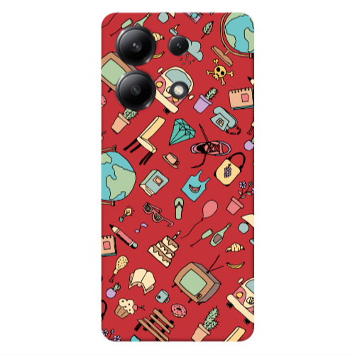 Xiaomi Redmi Note 13 4G Mixed up Red Colored Silicone TPU Θήκη