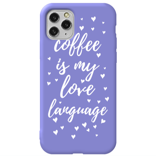 Apple iPhone 11 Pro Coffe is my love language Purple Colored Silicone TPU Θήκη