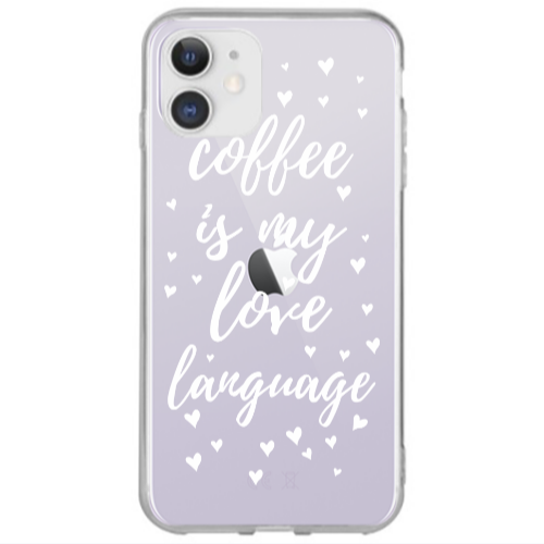 Apple iPhone 12 Coffe is my love language Transparent Silicone TPU Θήκη