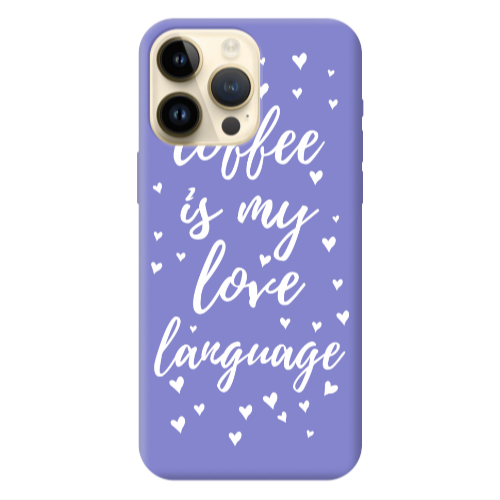 Apple iPhone 13 Pro Max Coffe is my love language Purple Colored Silicone TPU Θήκη