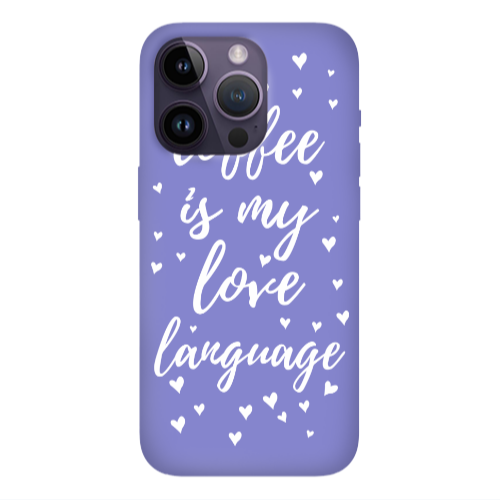 Apple iPhone 14 Pro  Coffe is my love language Purple Colored Silicone TPU Θήκη