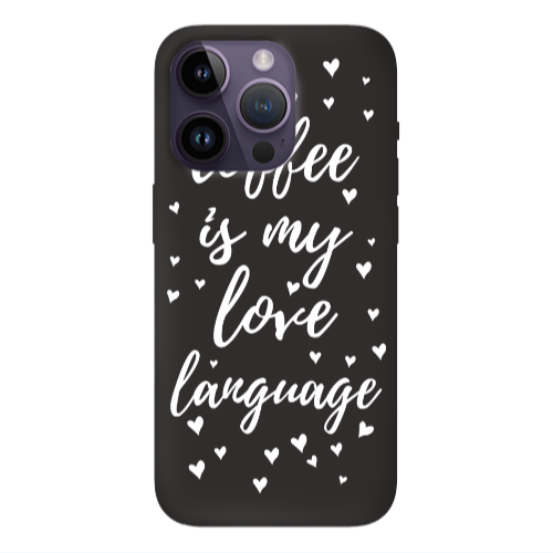 Apple iPhone 14 Pro  Coffe is my love language Black Colored Silicone TPU Θήκη