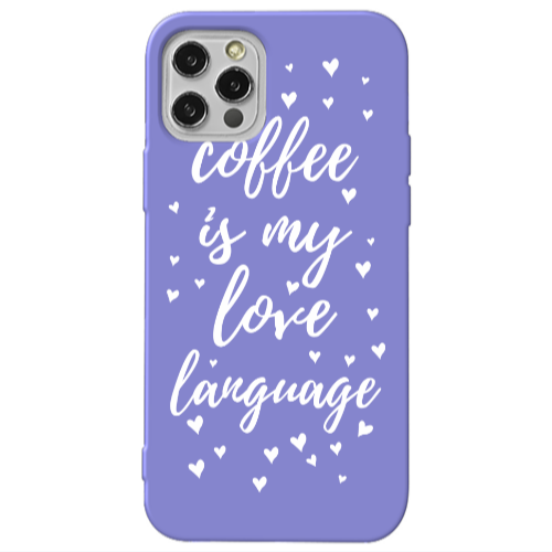 Apple iPhone 13 Pro Coffe is my love language Purple Colored Silicone TPU Θήκη