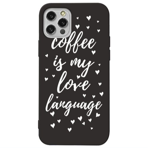 Apple iPhone 13 Pro Coffe is my love language Black Colored Silicone TPU Θήκη