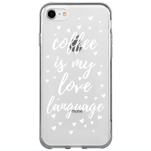 Apple iPhone 7 Coffe is my love language Transparent Silicone TPU Θήκη