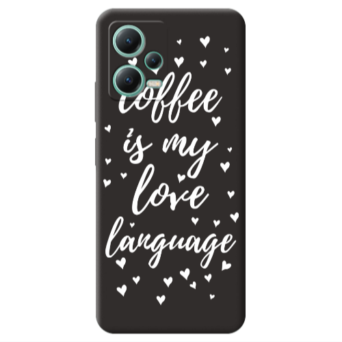 Xiaomi Redmi Note 12 Pro 5G Coffe is my love language Black Colored Silicone TPU Θήκη