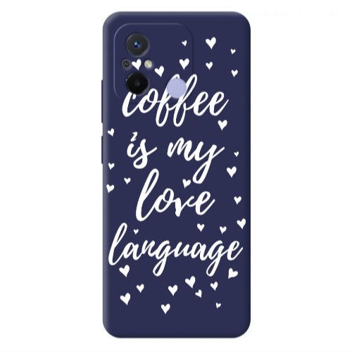 Xiaomi Redmi 12C Coffe is my love language Dark blue Colored Silicone TPU Θήκη
