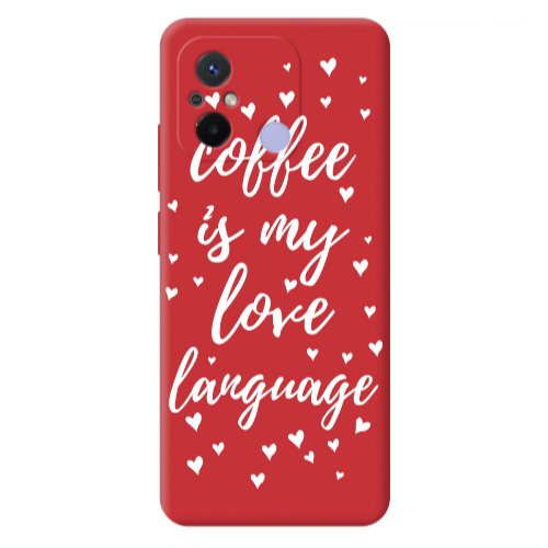 Xiaomi Redmi 12C Coffe is my love language Red Colored Silicone TPU Θήκη
