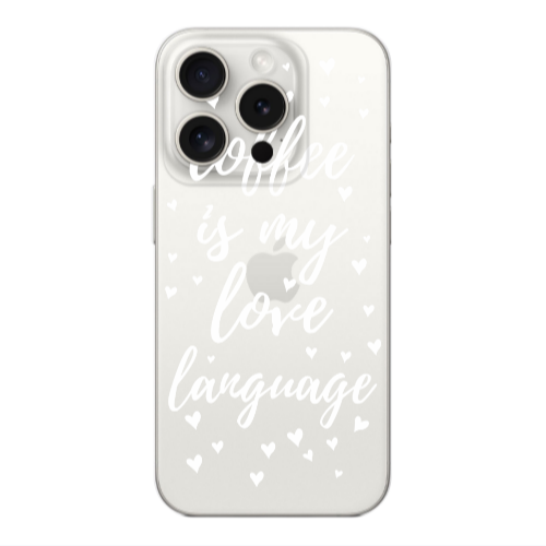 Apple iPhone 15 Pro Coffe is my love language Transparent Silicone TPU Θήκη