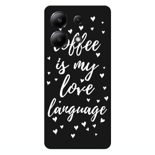 Xiaomi Redmi Note 13 4G Coffe is my love language Black Colored Silicone TPU Θήκη