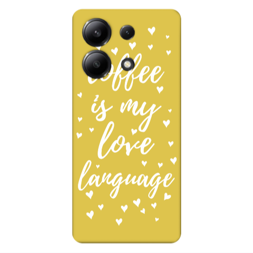 Xiaomi Redmi Note 13 4G Coffe is my love language Yellow Colored Silicone TPU Θήκη
