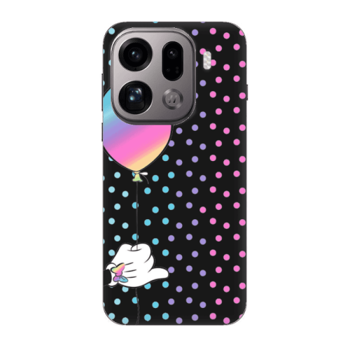 Oppo Find X9 Pro Minnie's balloon Black Colored Silicone TPU Θήκη