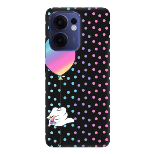 Oppo Reno 13 F Minnie's balloon Black Colored Silicone TPU Θήκη