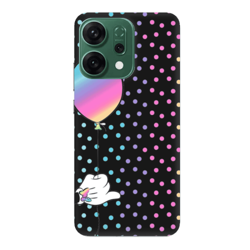 Oppo RENO 14 Minnie's balloon Black Colored Silicone TPU Θήκη