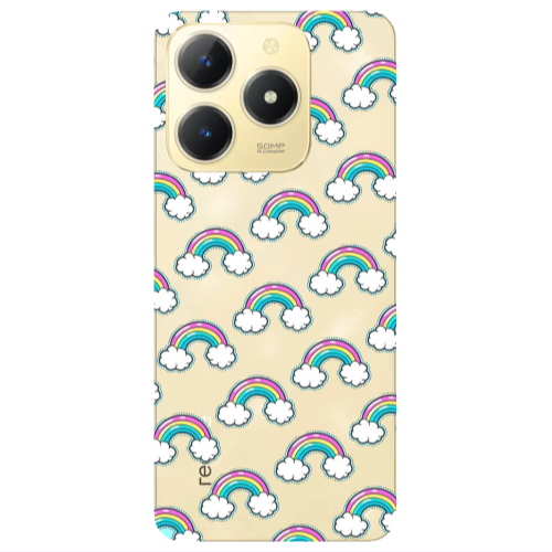 Realme C61 Cute rainbows Transparent Silicone TPU Θήκη
