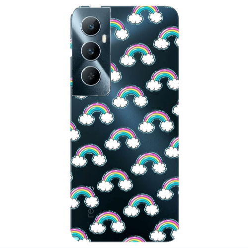 Realme C65 Cute rainbows Transparent Silicone TPU Θήκη