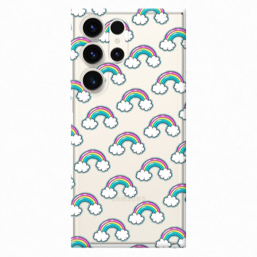 Samsung S25 Ultra Cute rainbows Transparent Silicone TPU Θήκη